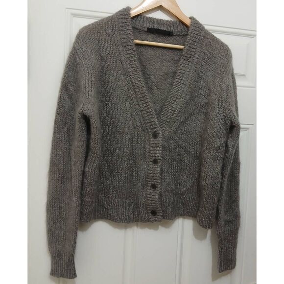 Jenni kayne womens small super kid mohair soft sweater cardigan gray Capsule - Picture 4 of 8